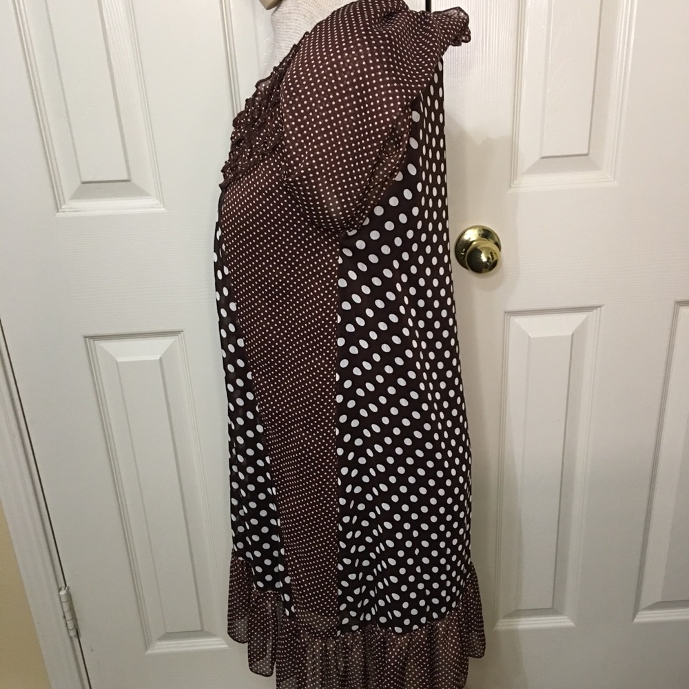 Urban Mango Brown Sheer Dress - Picture 3 of 7